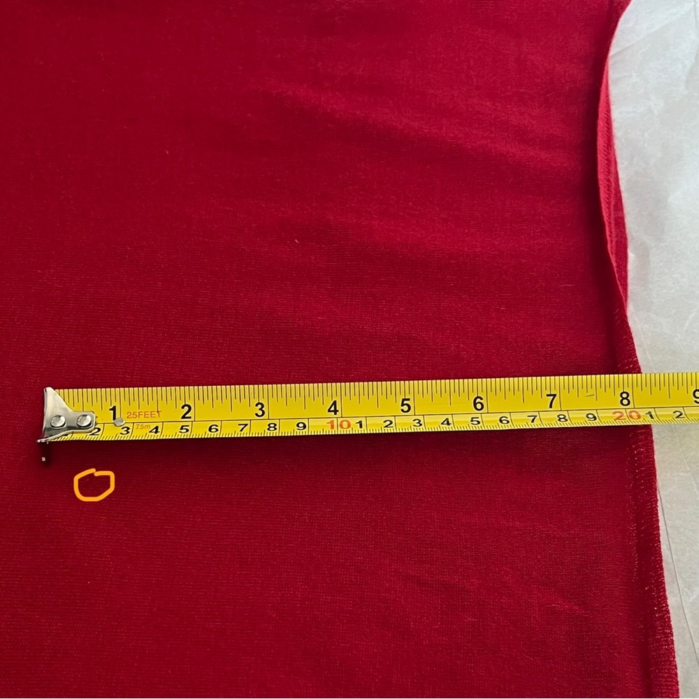 Rare CYNTHIA ROWLEY 100% Cashmere Sweater W/ Embroidered Shoulder Cutouts M Red - Picture 9 of 9